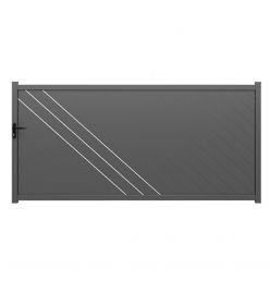 Portail Coulissant ALU Brest passage 3m50 - Ht 1m70 - Gris