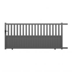 Portail Coulissant ALU Valence passage 3m50 - Ht 1m60 - Gris